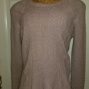 Jilly Cable Knit Pullover Blush/Mauve XXL